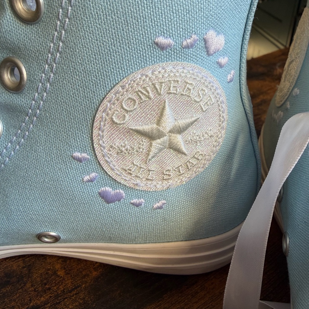 Light Blue High-Top Sneakers - Picture 7 of 16